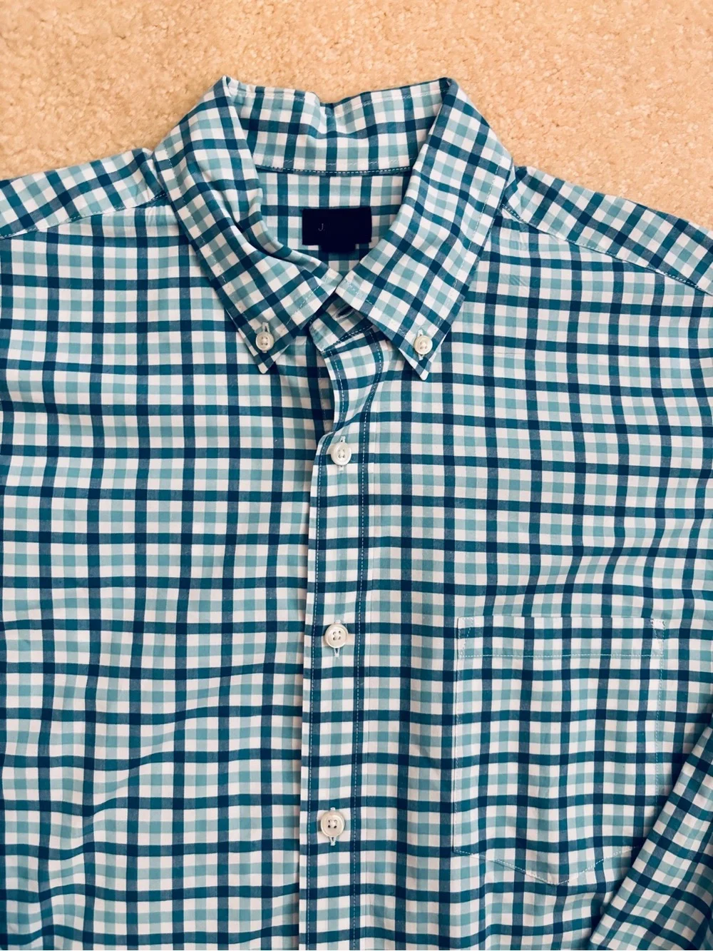 J. Crew Gingham Plaid Checked Button Down Shirt Size Medium